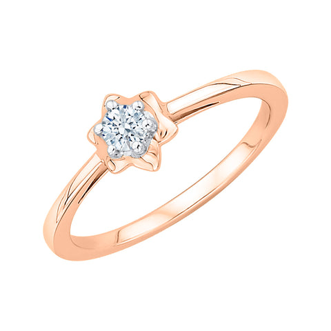 KATARINA Diamond Solitaire Floral Ring (1/6 cttw)