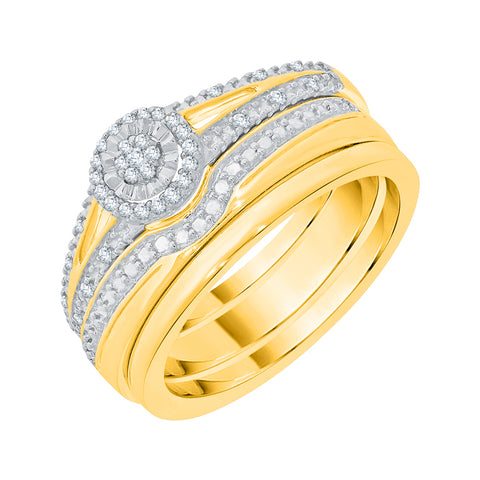 KATARINA Cluster Diamond Bridal Engagement Set (1/8 cttw)