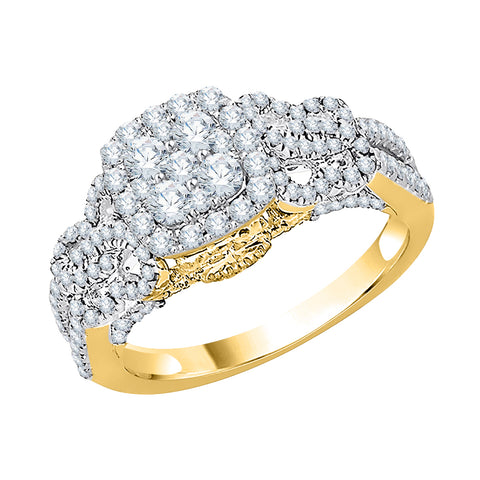 KATARINA 1 3/8 cttw Diamond Cluster Engagement Ring