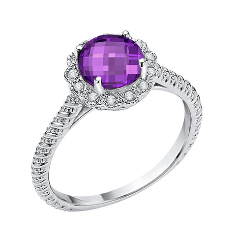 KATARINA Diamond and Amethyst Fashion Ring (1 1/2 cttw)