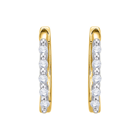 KATARINA 1/8 cttw Diamond Huggie Earrings