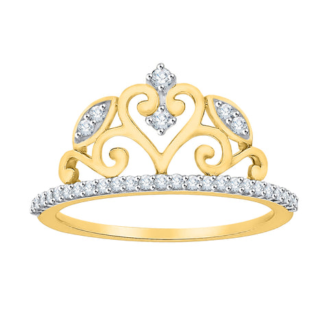 KATARINA Crown Shape Diamond Fashion Ring (1/5 cttw)