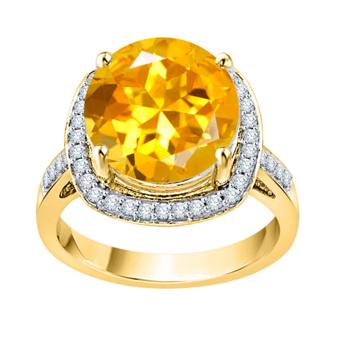 KATARINA 5 3/4 cttw G-H I2-I3 Diamond and Gemstone Halo Engagement Ring