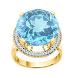 14K Yellow Gold~Blue Topaz, 10K Yellow Gold~Blue Topaz