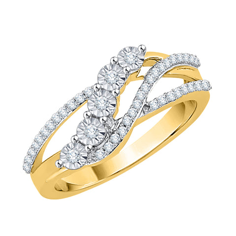 KATARINA 1/5 cttw Diamond Bypass Fashion Ring