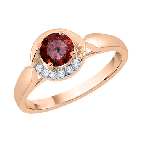 KATARINA Diamond and Garnet Engagement Ring (5/8 cttw)