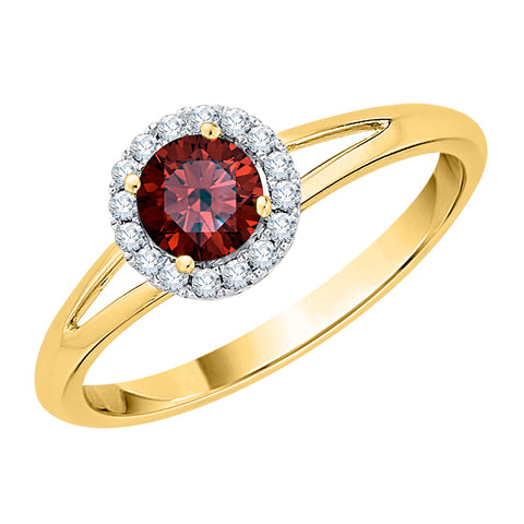 KATARINA Diamond and Garnet Engagement Ring (5/8 cttw)