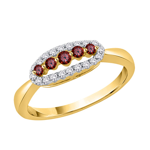KATARINA Diamond and Garnet Engagement Ring (1/3 cttw)