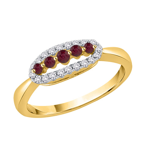 KATARINA Diamond and Ruby Engagement Ring (1/3 cttw)