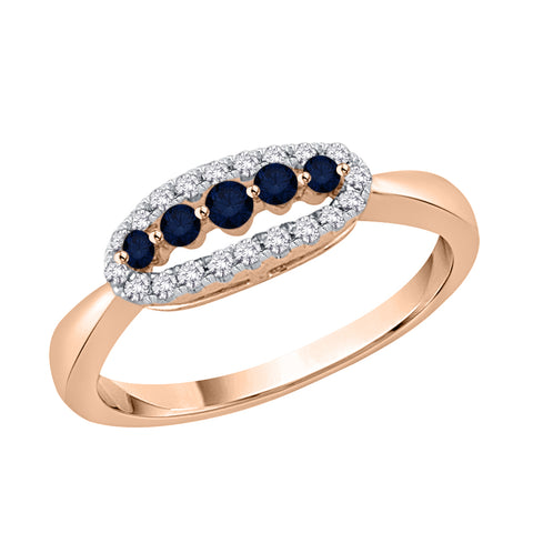 KATARINA Diamond and Sapphire Engagement Ring (1/3 cttw)