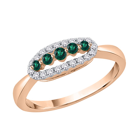 KATARINA Diamond and Emerald Engagement Ring (1/3 cttw)