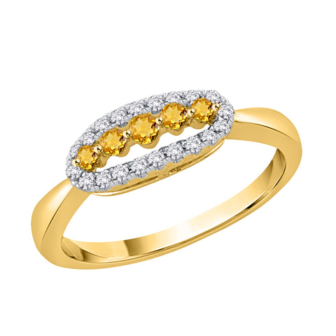 KATARINA Diamond and Citrine Engagement Ring (1/3 cttw)