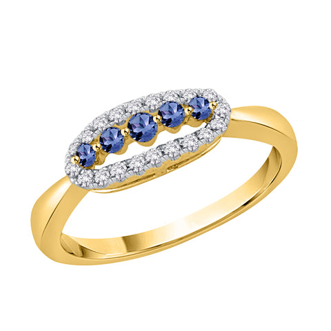 KATARINA Diamond and Tanzanite Engagement Ring (1/3 cttw)