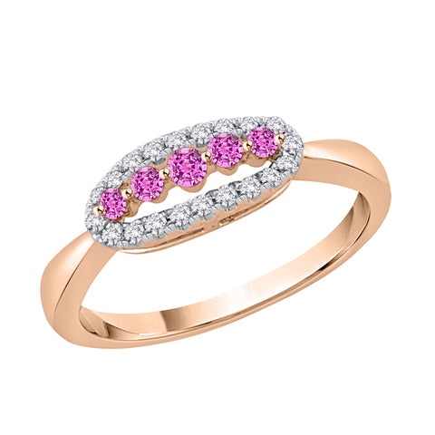 KATARINA Diamond and Pink Sapphire Engagement Ring (1/3 cttw)