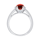 14K White Gold~Garnet, 10K White Gold~Garnet, Sterling Silver~Garnet