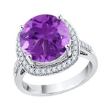 14K White Gold~Amethyst, 10K White Gold~Amethyst, Sterling Silver~Amethyst