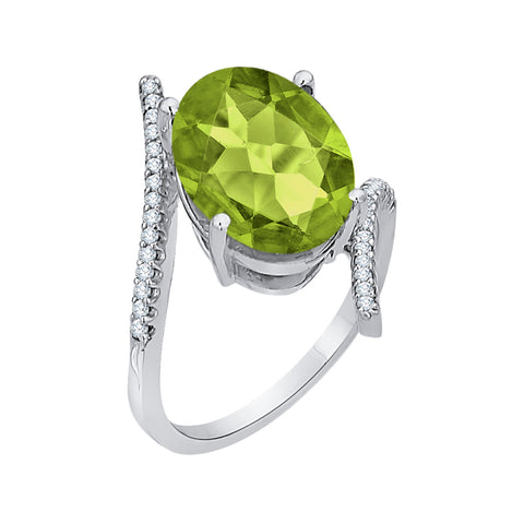 KATARINA 5 1/3 cttw G-H I2-I3 Diamond and Oval Cut Gemstone Fashion Ring