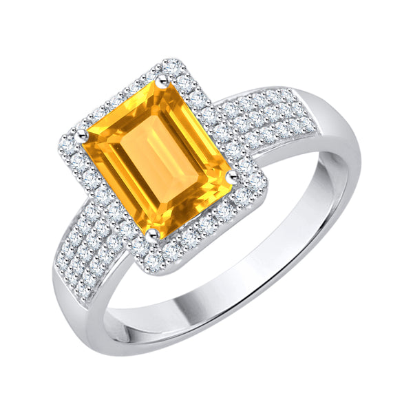 14K White Gold~Citrine, 10K White Gold~Citrine, Sterling Silver~Citrine