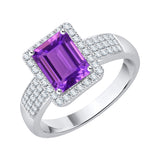 14K White Gold~Amethyst, 10K White Gold~Amethyst, Sterling Silver~Amethyst
