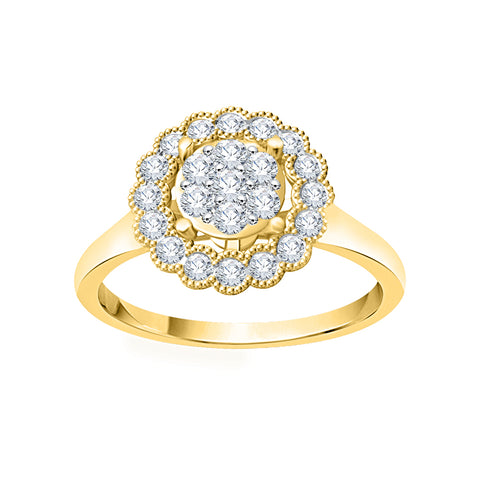 KATARINA 3/8 cttw Diamond Cluster Engagement Ring