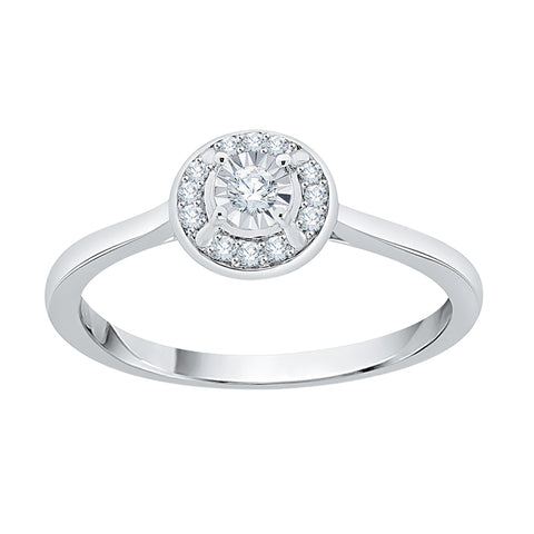 KATARINA 1/10 cttw Miracle Plate Diamond Halo Engagement Ring