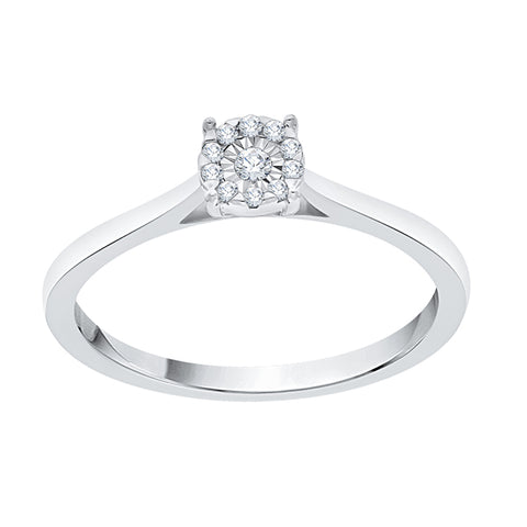 KATARINA 1/20 cttw Miracle Plate Diamond Halo Engagement Ring