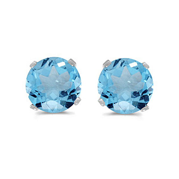 14K White Gold~Blue Topaz