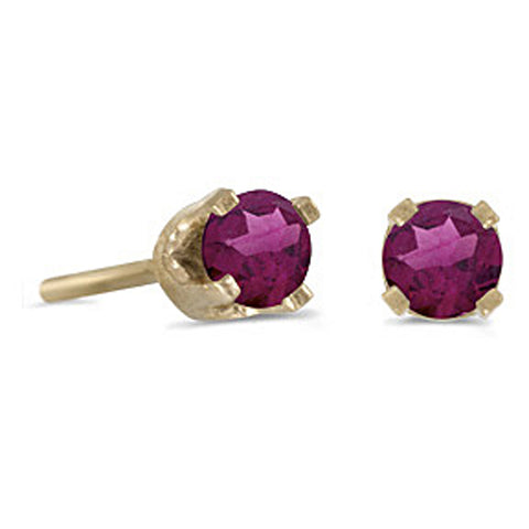 KATARINA Prong Set 3 MM Rhodolite Garnet Earring Studs