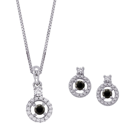 KATARINA Black and White Diamond Jewelry Set (3/4 cttw)