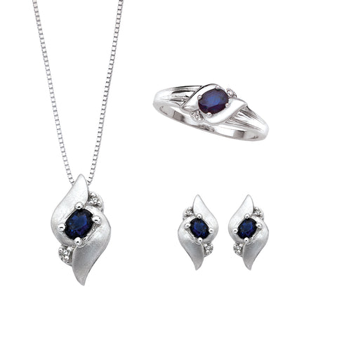 KATARINA Diamond and Sapphire Fashion Jewelry Set