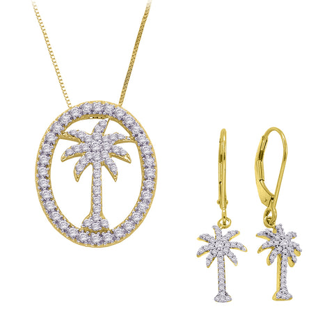 KATARINA Diamond Palm Tree Jewelry Set