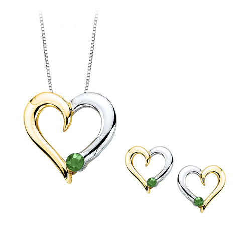 KATARINA Emerald Heart Jewelry Set (1/4 cttw)