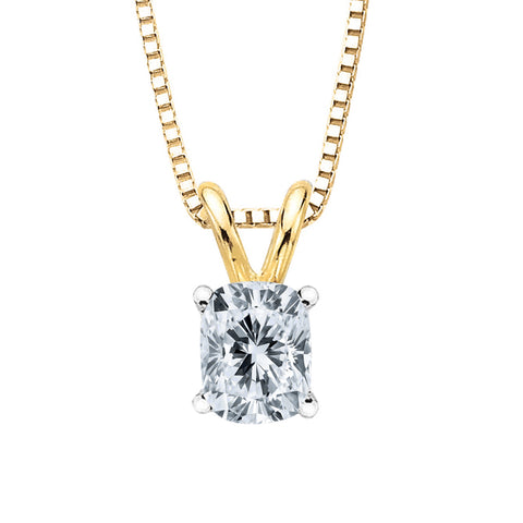 IGI Certified 1.53 ct. G - VS1 Cushion  Cut Lab Grown Diamond Solitaire Pendant Necklace in 14K Gold