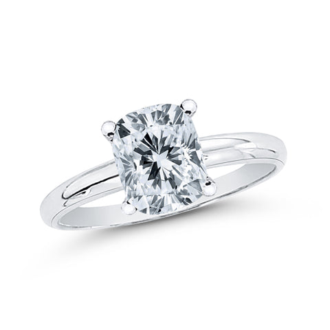 IGI Certified 1.01 ct. E - SI1 Cushion Cut Lab Grown Diamond Solitaire Engagement Ring in 14k Gold