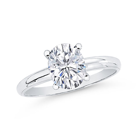 IGI Certified 2 ct. E - VS1 Oval Cut Lab Grown Diamond Solitaire Engagement Ring in 14k Gold