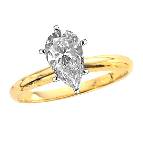 GIA Certified 2.01 ct. L - SI1 Pear Cut Diamond Solitaire Engagement Ring in 14k Gold