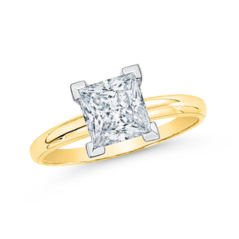 IGI Certified 2.51 ct. F - VS1 Princess Cut Lab Grown Diamond Solitaire Engagement Ring in 14k Gold