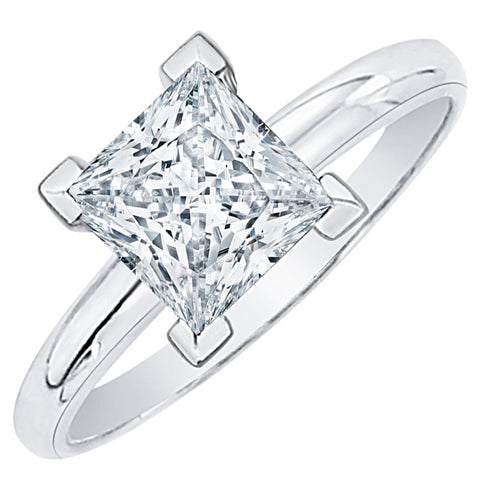 3/4 ct. J - VVS2 Princess  Cut Diamond Solitaire Engagement Ring in 14k Gold