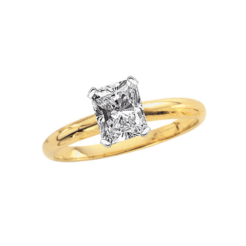 GIA Certified 1.5 ct. J - SI1 Radiant Cut Diamond Solitaire Engagement Ring in 14k Gold