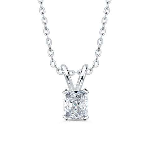 IGI Certified 2.03 ct. F - VS2 Radiant Cut Lab Grown Diamond Solitaire Pendant Necklace in 14K Gold