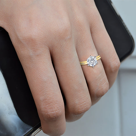 1.26 ct. H - VS2 Round Brilliant Cut Lab Grown Diamond Solitaire Engagement Ring in 14k Gold