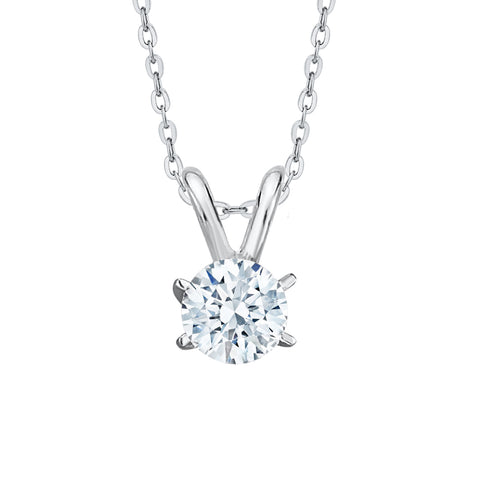 IGI Certified 2 ct. G - VS2 Round Brilliant Cut Lab Grown Diamond Solitaire Pendant Necklace in 14K Gold